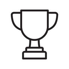 Trophy line icon. Trophy cup symbol, victory cup line icon.