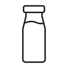 Milk bottle icon. Milk jar icon. Bottle line icon.