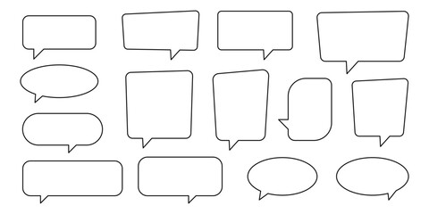 Obraz premium Collection of line speech bubble, line speech balloon, line chat bubble.