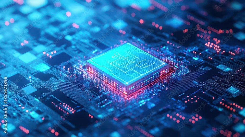 Poster AI Learning and Artificial Intelligence Concept Business, modern technology, internet and networking concept