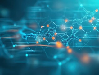 AI model of biological networks, showing interactions between genes and proteins, computational biology, network biology