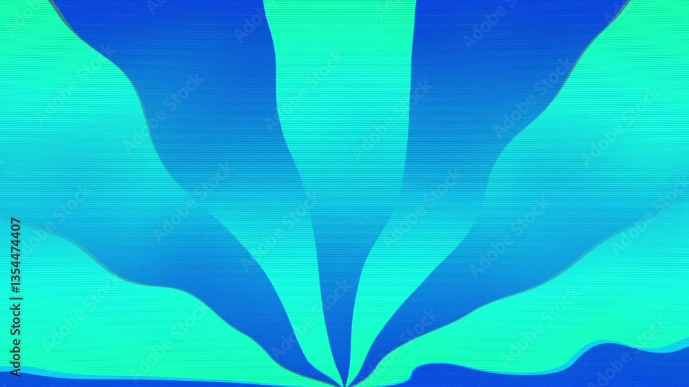 Poster looping abstract flow animation with blue and green gradient waves