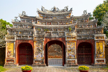 The Mieu Gate At Hue Imperial Citadel, Vietnam. Hue Citadel Is A UNESCO Cultural Heritage Is A...