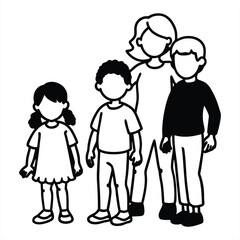 Happy family silhouette vector illustration