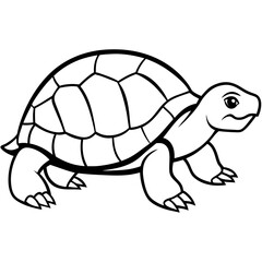 Elegant Tortoise Outline Illustration