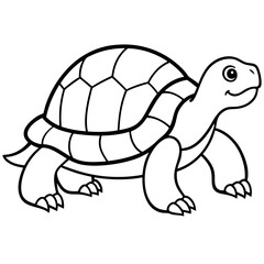 Elegant Tortoise Outline Illustration