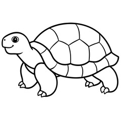 Elegant Tortoise Outline Illustration