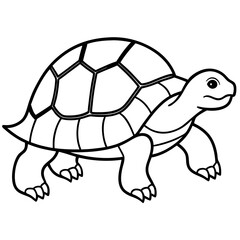 Elegant Tortoise Outline Illustration