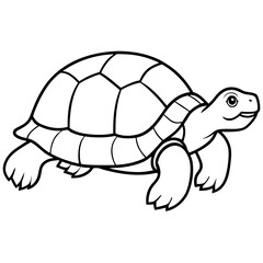 Elegant Tortoise Outline Illustration