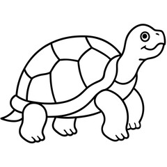 Elegant Tortoise Outline Illustration