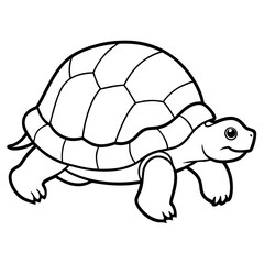 Elegant Tortoise Outline Illustration
