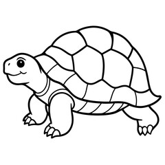 Elegant Tortoise Outline Illustration