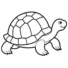 Elegant Tortoise Outline Illustration