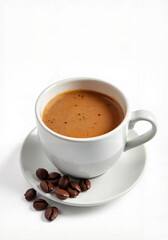 Obraz premium Coffee cup with espresso against a white background 