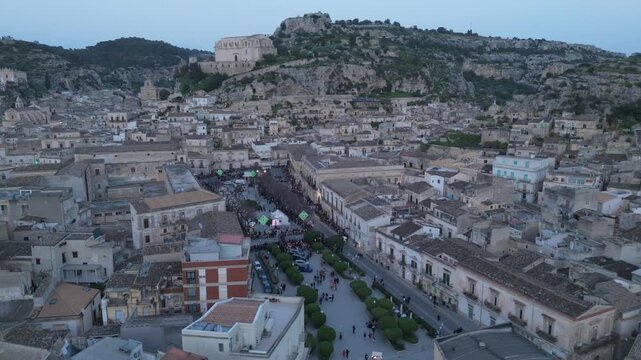 dusk curving towards Cavalcata in Scicli Sicily