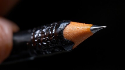 Close-up of a used pencil tip