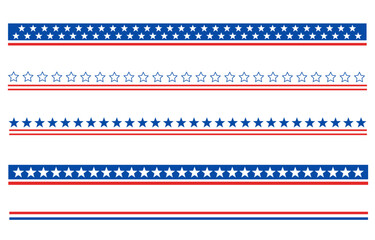 American flag symbols patriotic borders dividers stripes set vector design template.