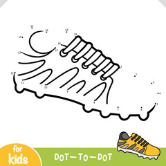 Numbers game, education dot to dot game for kids, Football boot