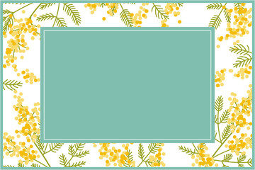 Obraz premium ミモザの花のフレーム2