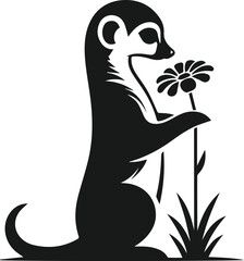 black and white meerkat