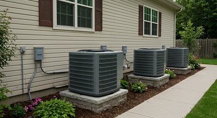 Exterior AC Units Mounted on a Home's Side