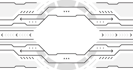 Obraz premium modern and futuristic technology abstract design in grey and white tones, with lines and arrows creating an elegant and sophisticated appearance