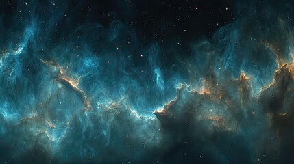 "Night Sky Universe: Dark Blue Galaxy Filled with Stars and Nebula - Generative AI Banner"