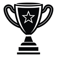 Trophy cup silhouette vector illustration