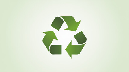 Green Recycle Icon with Curved Arrows Representing Sustainability and Environmental Awareness