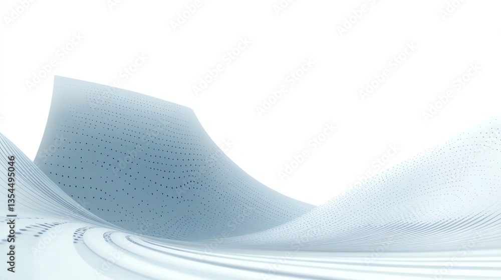 Poster abstract minimalist background with curves and dots on white surface