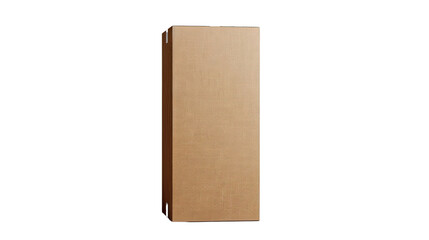 Cardboard Box: A simple, rectangular cardboard box, viewed from the side, stands as a blank canvas ready for shipping. Its plain surface suggests a multitude of stories.