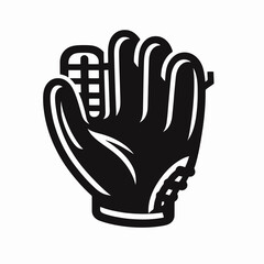Obraz premium very simple flat and minimalist Baseball Glove silhouette in black on a white background