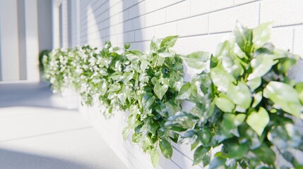 Fototapeta premium Modern indoor wall planters with greenery