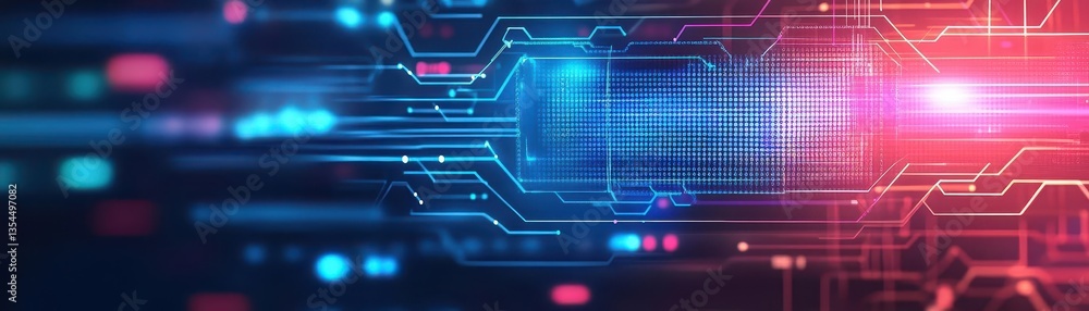 Poster Animated High Tech Background Generative AI