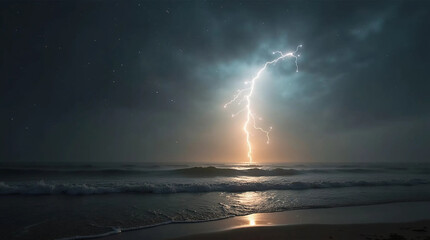 Ocean Lightning Spectacle - Generate AI
