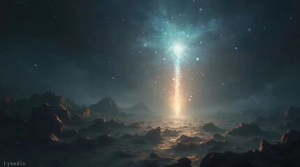 Boat under Celestial Glow - Generate AI