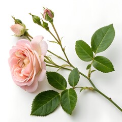 Fototapeta premium climbing rose flower illustration on white background beautiful nature design