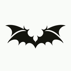 Fototapeta premium very simple flat and minimalist Bat Wing silhouette in black on a white background