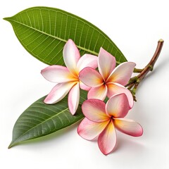 Fototapeta premium plumeria flower on white background with fragrant tropical bloom and vibrant colors