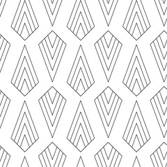 Abstract geometric pattern with squares, crosses, stripes, lines. Seamless vector background. White and black ornament. Modern reticulated graphic design.