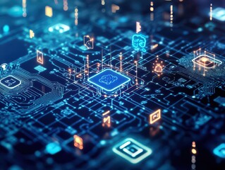 Obraz premium Artificial Intelligence and mobile technology