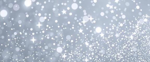 Fototapeta premium Shimmering starlight dust motes on a silver backdrop, design, starlight, magical