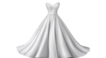 white wedding dress, transparent background, PNG