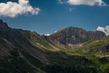 Obraz premium nature sceneries along the Monzoni Valley, Dolomites, Val di Fassa, Italy