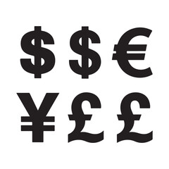 currency symbols vector