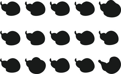 Seamless Pattern of Simple Black Fruit Silhouettes