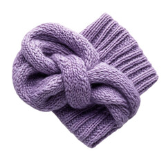 Woolen Headband in Light Purple with Twisted Knot Isolated on Transparent Background
