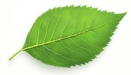 Obraz premium green leaf isolated on white background