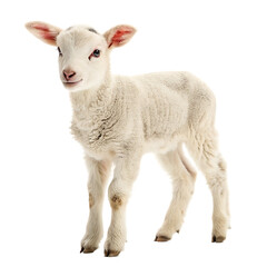 Obraz premium Cute lamb isolated on transparent background