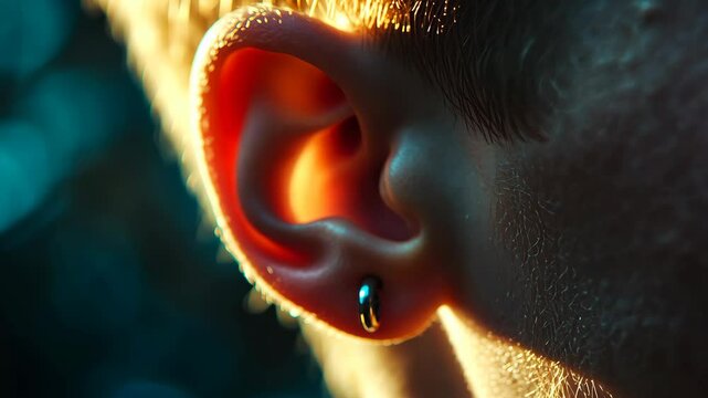 Close-up of a girl&rsquo;s ear-piercing. v3